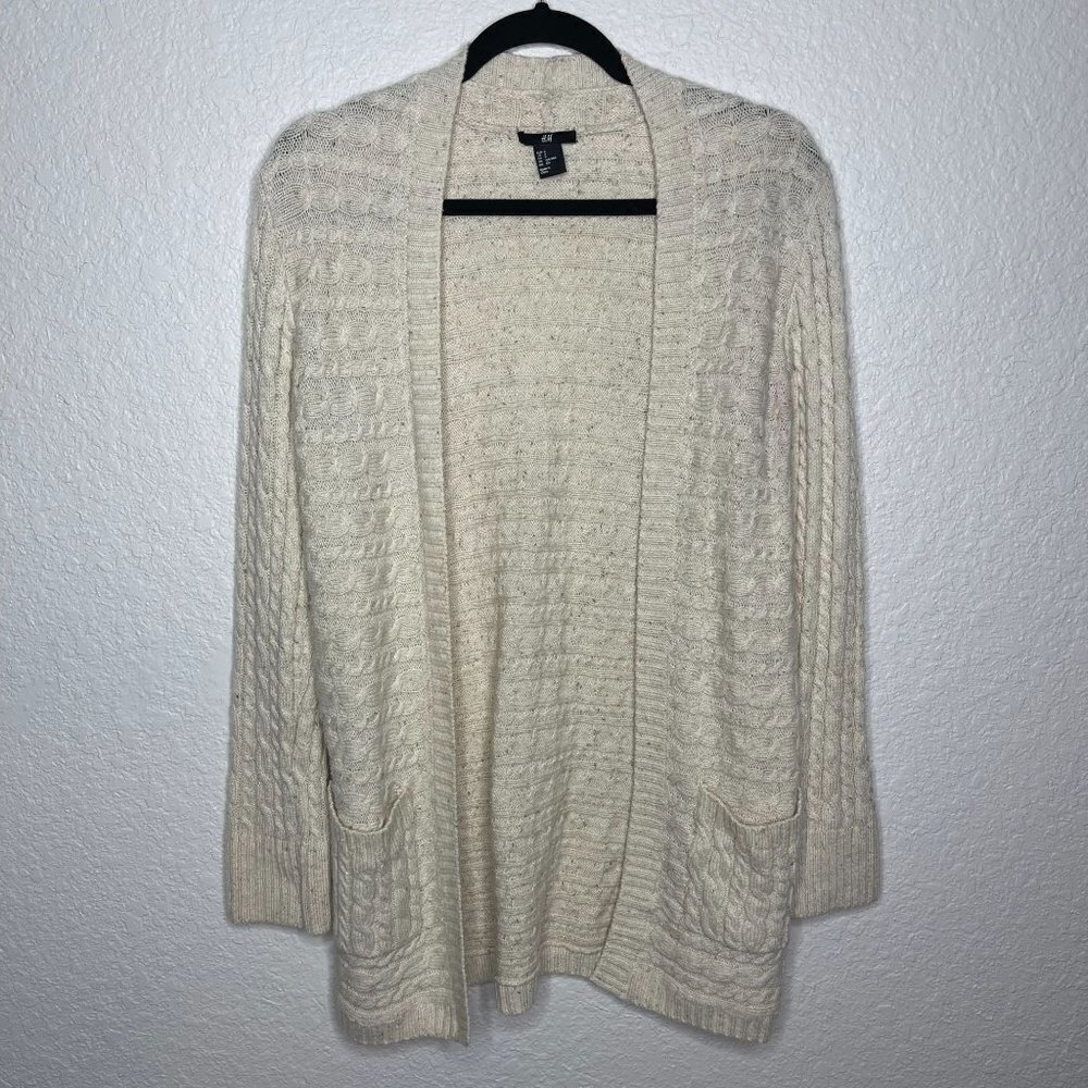 H&m‎ Open Front Cable Knit Cardigan Sweater EUC